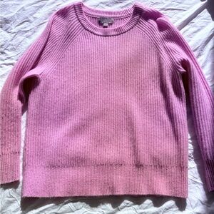 J. Crew Soft Pink Ribbed Crew Neck Sweater